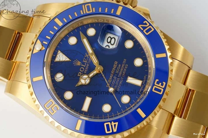 MiroTime 0220 EasyMatch Submariner 116618 LB Blue Ceramic YG Plated 904L Steel Clean 1:1 Best Edition VR 2092